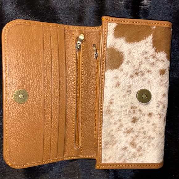 New Handmade 100% Real Cowhide Leather Ladies Wallet Hair On - Picture 5 of 7